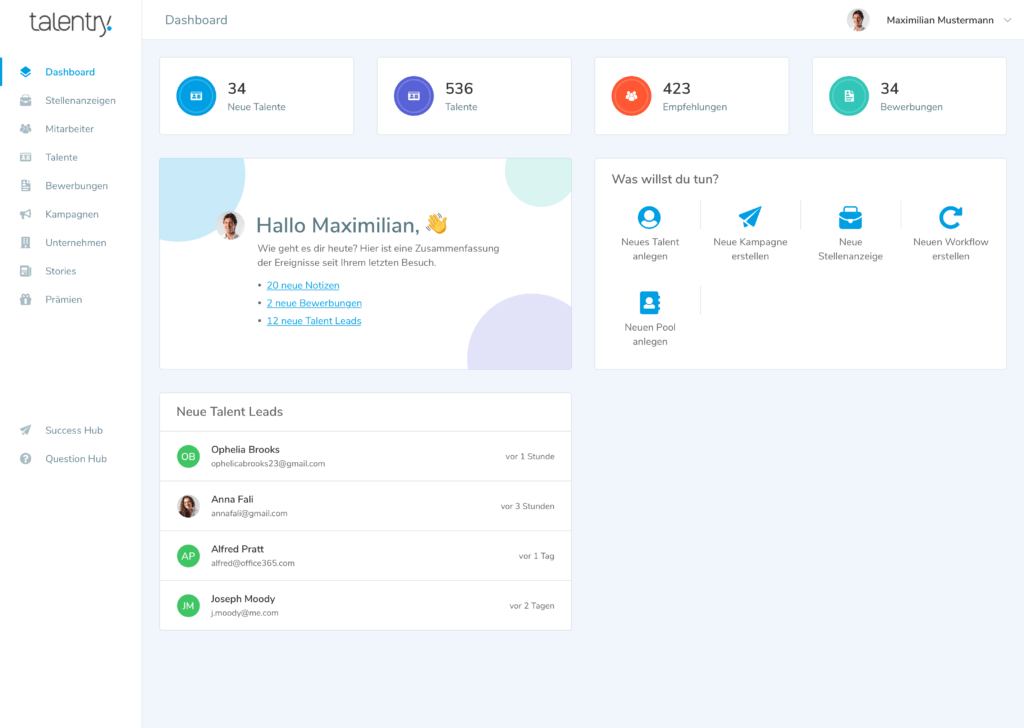 Auswertung von Kampagnen und Entwicklung der Talente - das Dashboard