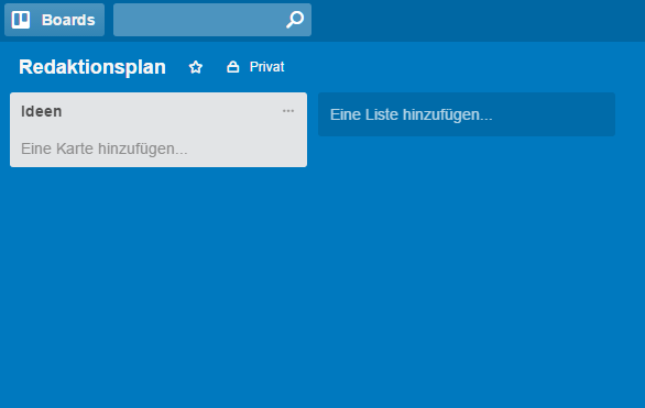 Ein neues Trello Kanban Board, das Ihr anlegen und bestücken könnt